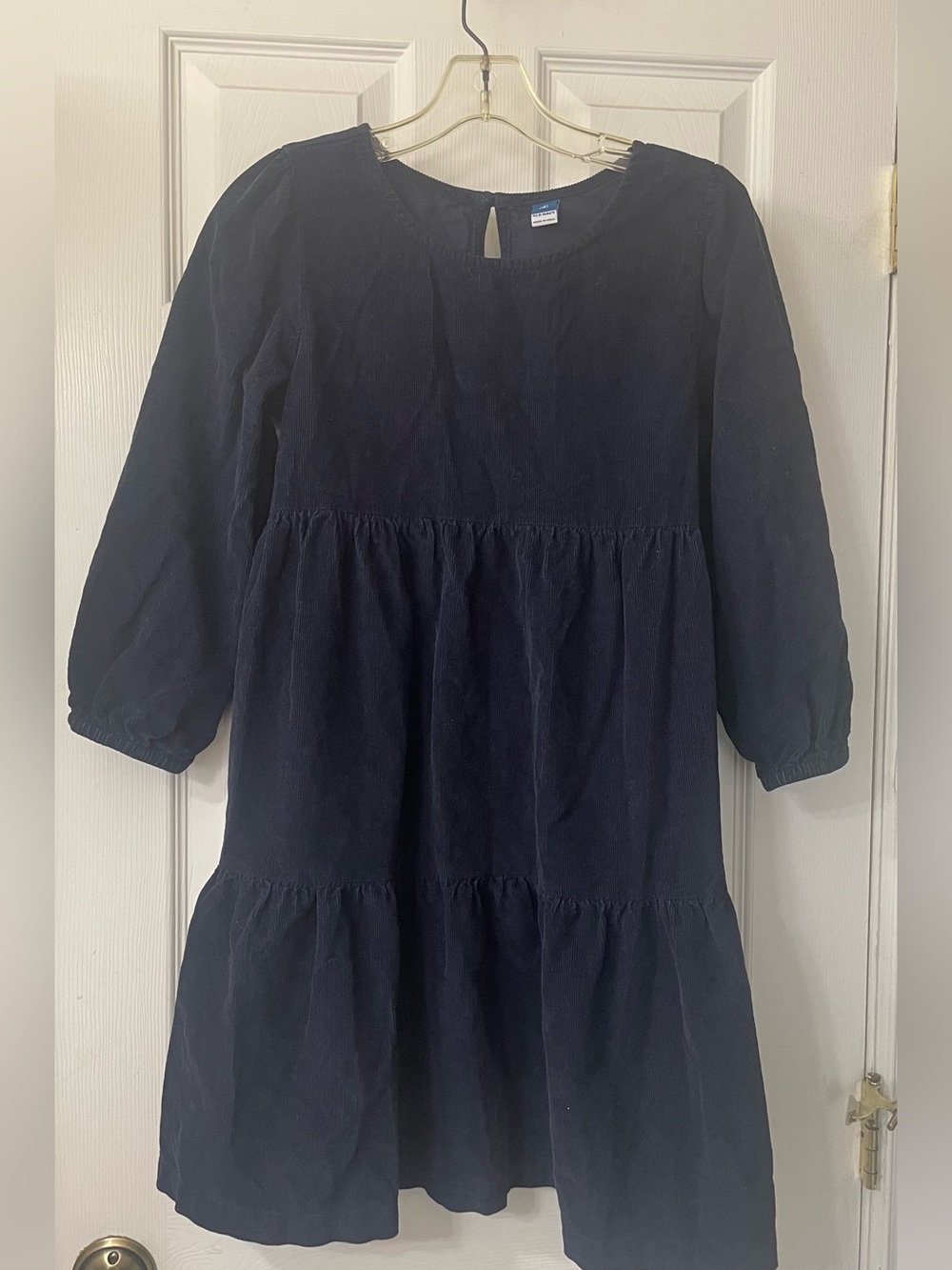 Old Navy Navy Blue Corduroy Tiered Dress Girls XXL 18 Bundle Friendly